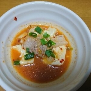 もう一品！キムチとツナde豆腐のピリ辛煮